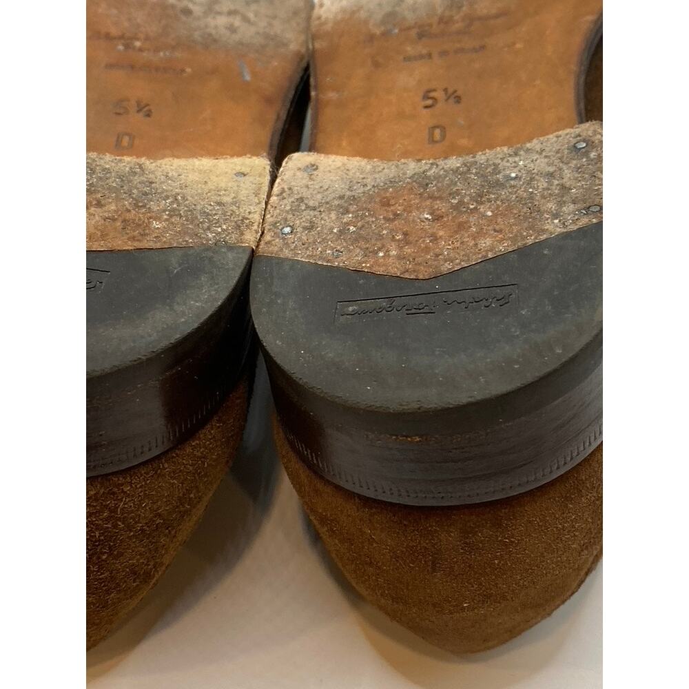 SALVATORE FERRAGAMO Men's Brown Vintage Round Toe Slip-On Leather Loafers SZ 5.5 - Picture 11 of 12